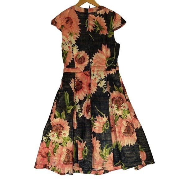 Modcloth Personal Boldness Metallic Floral‎ Fit And Flare Dress Size 6 - Picture 2 of 11